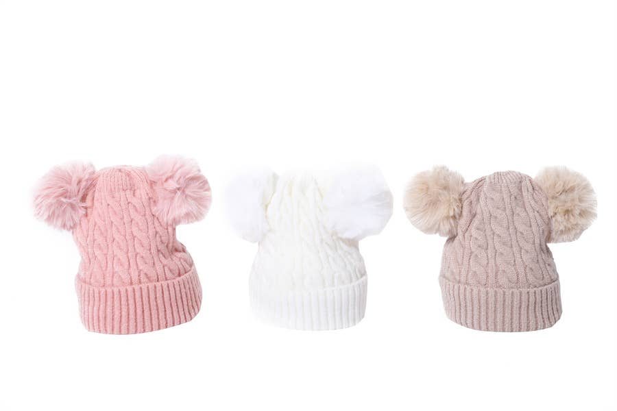 Nima Accessories Inc - Vente Bonnet – femme - Bonnet d'hiver pour femme avec pompon en fausse fourrure3