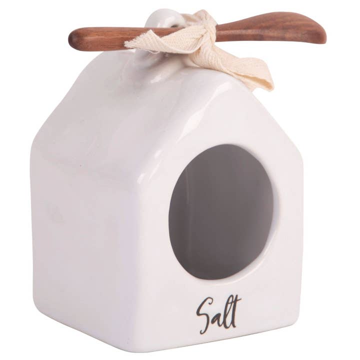 5.4"H WH BIRDHOUSE SALT CELLAR for wholesale by Home Essentials