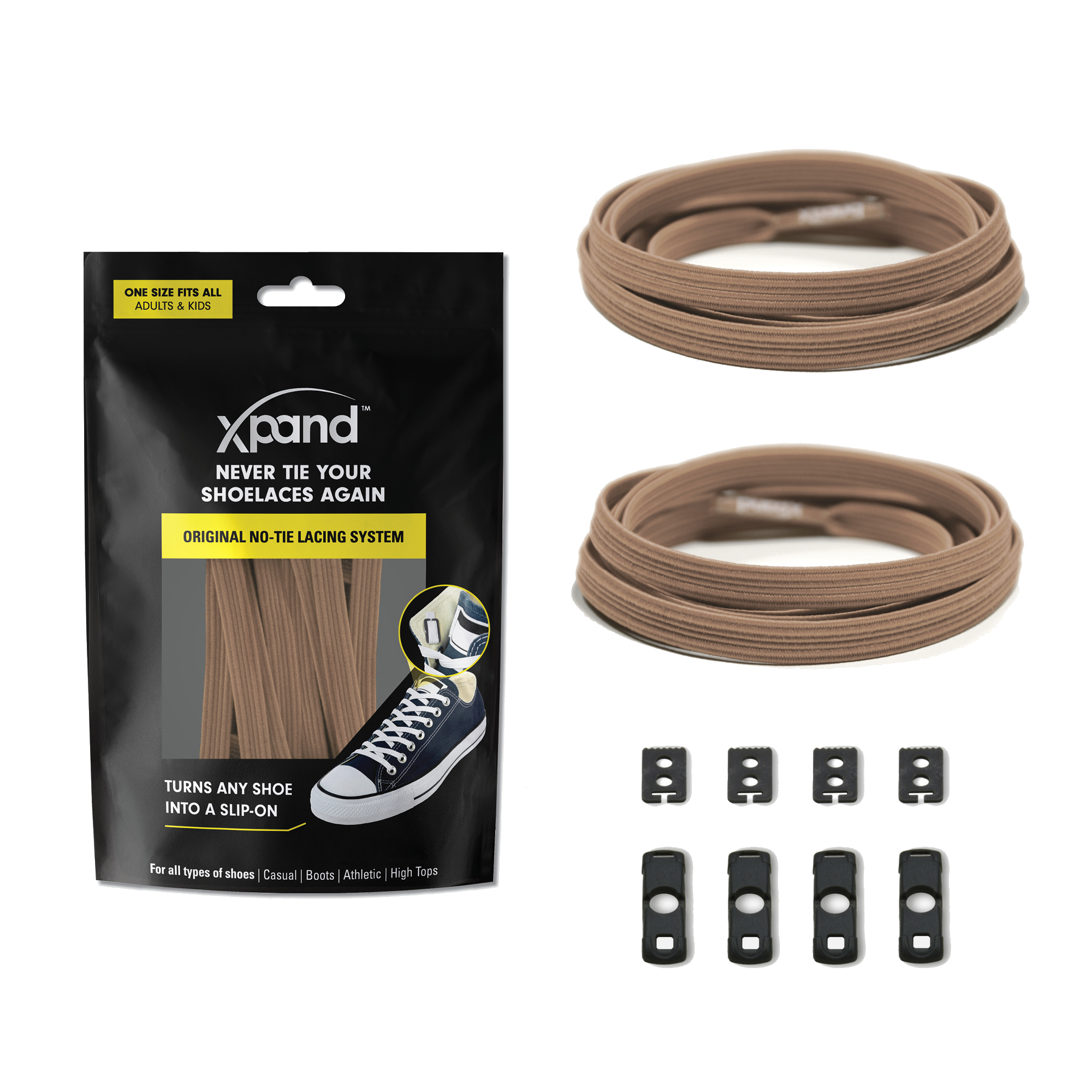 Xpand Laces – Engroshandel Snørebånd - Unisex – Elastiske flade snørebånd uden knude | Ingen flere knuder | Én størrelse1