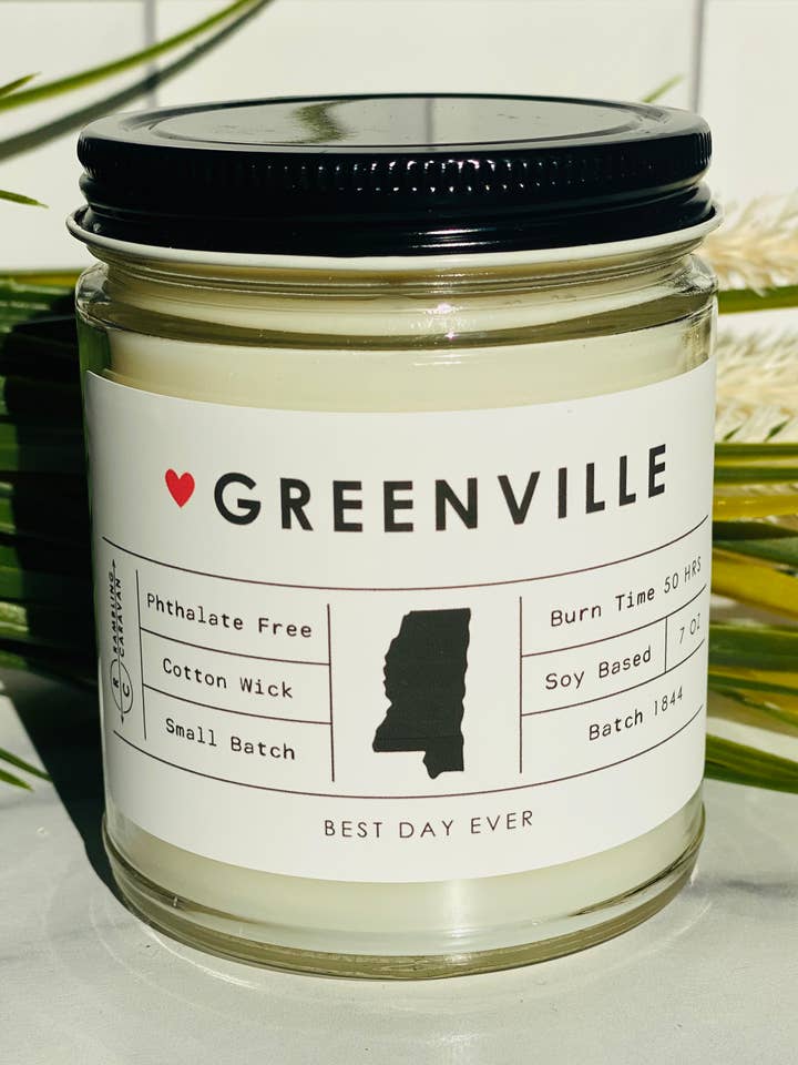 Greenville, MS Candle for wholesale by Rambling Caravan