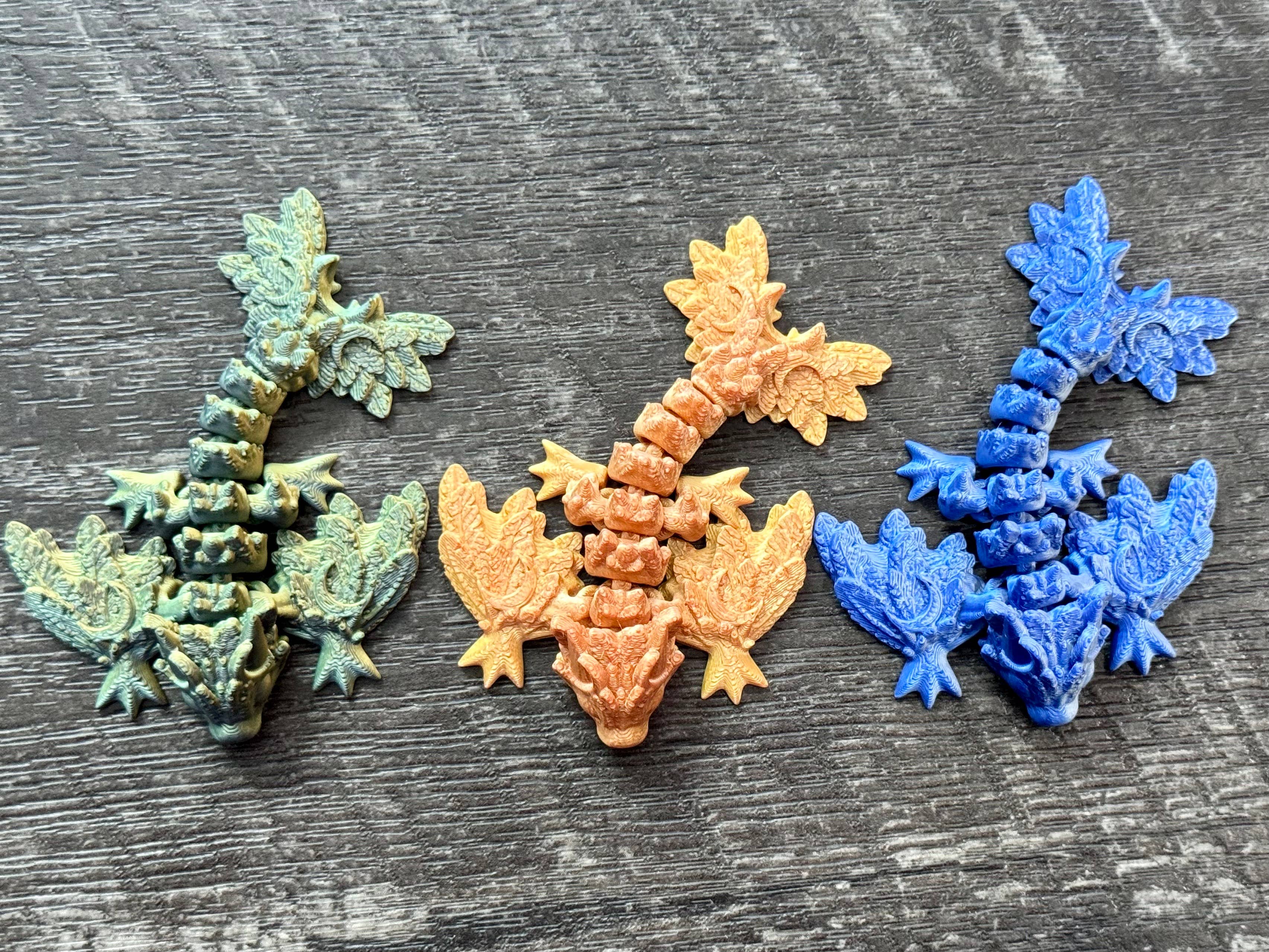 LNZ Custom Design - Vendita all'ingrosso Giocattolo fidget - Bambini - Confezione da 5 Wyvern Variety - Wyvern Dragons stampati in 3D19