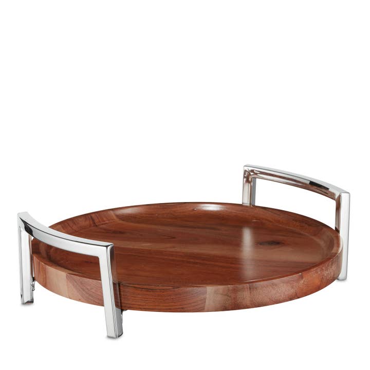 Napa Bar Wood/ss Serving Tray for wholesale by Roselli Trading