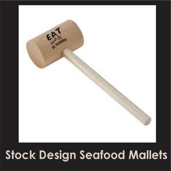 Eat, Drink & Be Married 2 Crab Mallets, Pack of 5 for wholesale by Party Bibs
