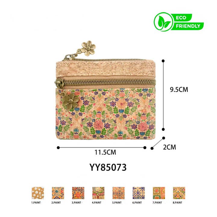 Multicolored Eco-Friendly Cork Wallet with Front Pocket YY85073 for wholesale on Faire