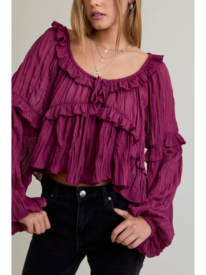 LE LIS - Vente Chemisier – femme - CHEMISIER À ENCOLURE DÉGAGÉE ET VOLANTÉ37