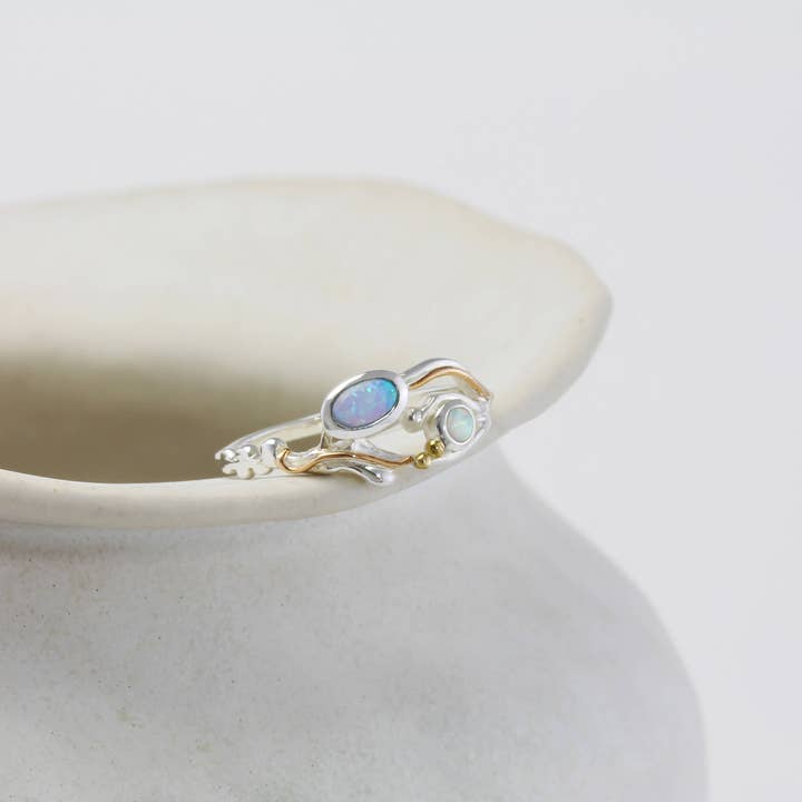 Banyan Jewellery - Wholesale Cocktail/statement ring - Handmade Sterling Silver Fire Opalite Ring2