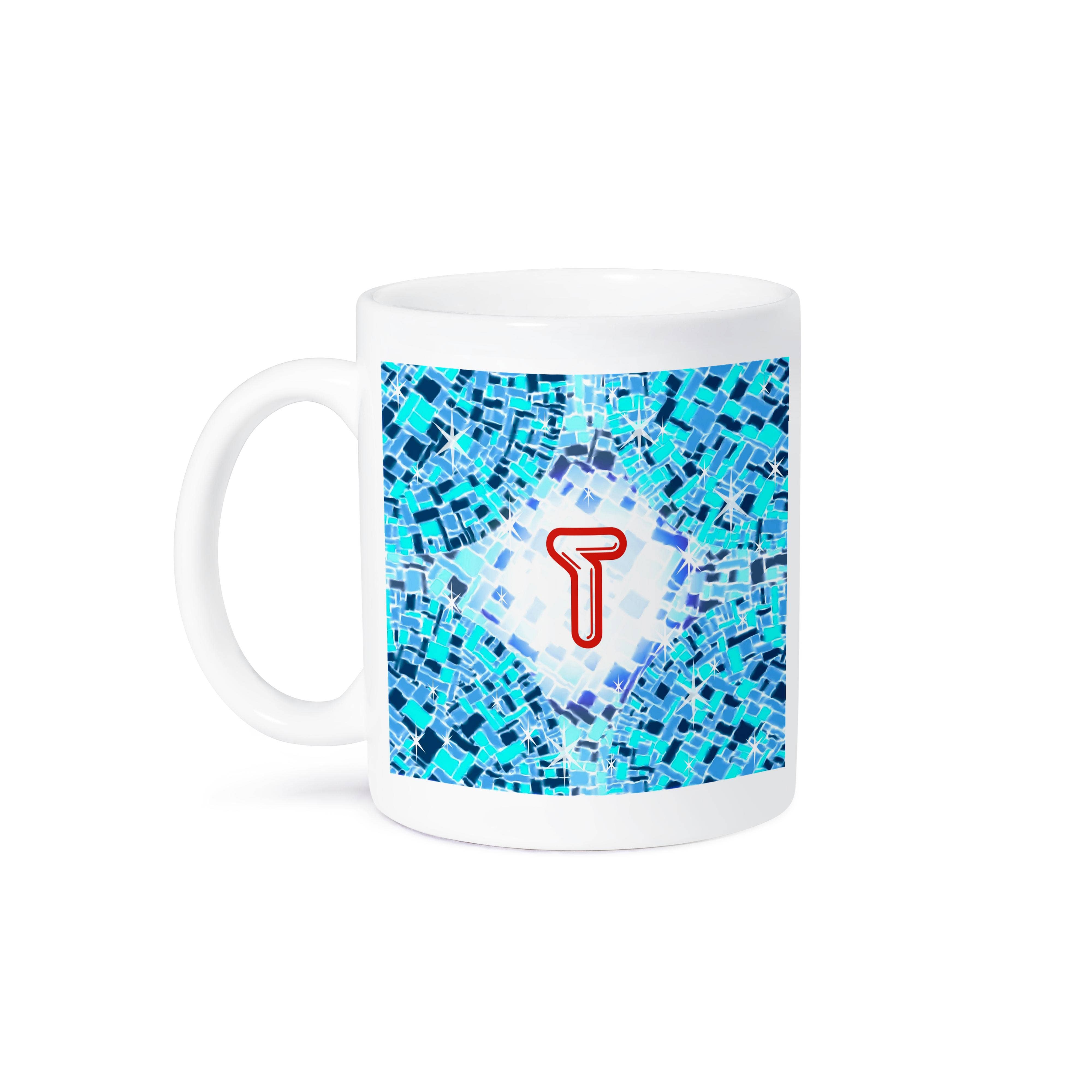 3dRose - Wholesale Coffee Mug - 3dRose, Initial T- Swimming Pool Reflections with Pool Float Initial in Red, Mug8