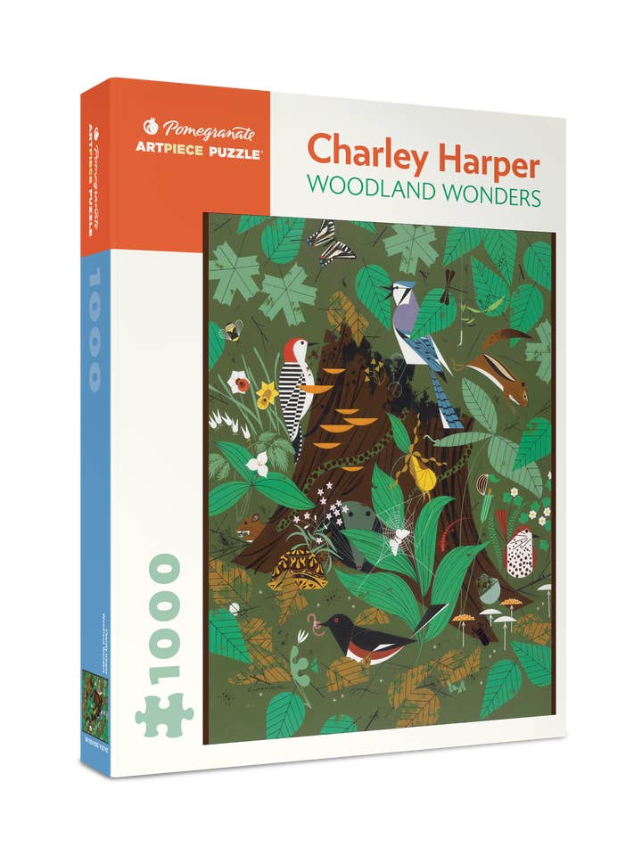 Charley Harper: Woodland Wonders 1000-piece Jigsaw Puzzle for wholesale by Pomegranate