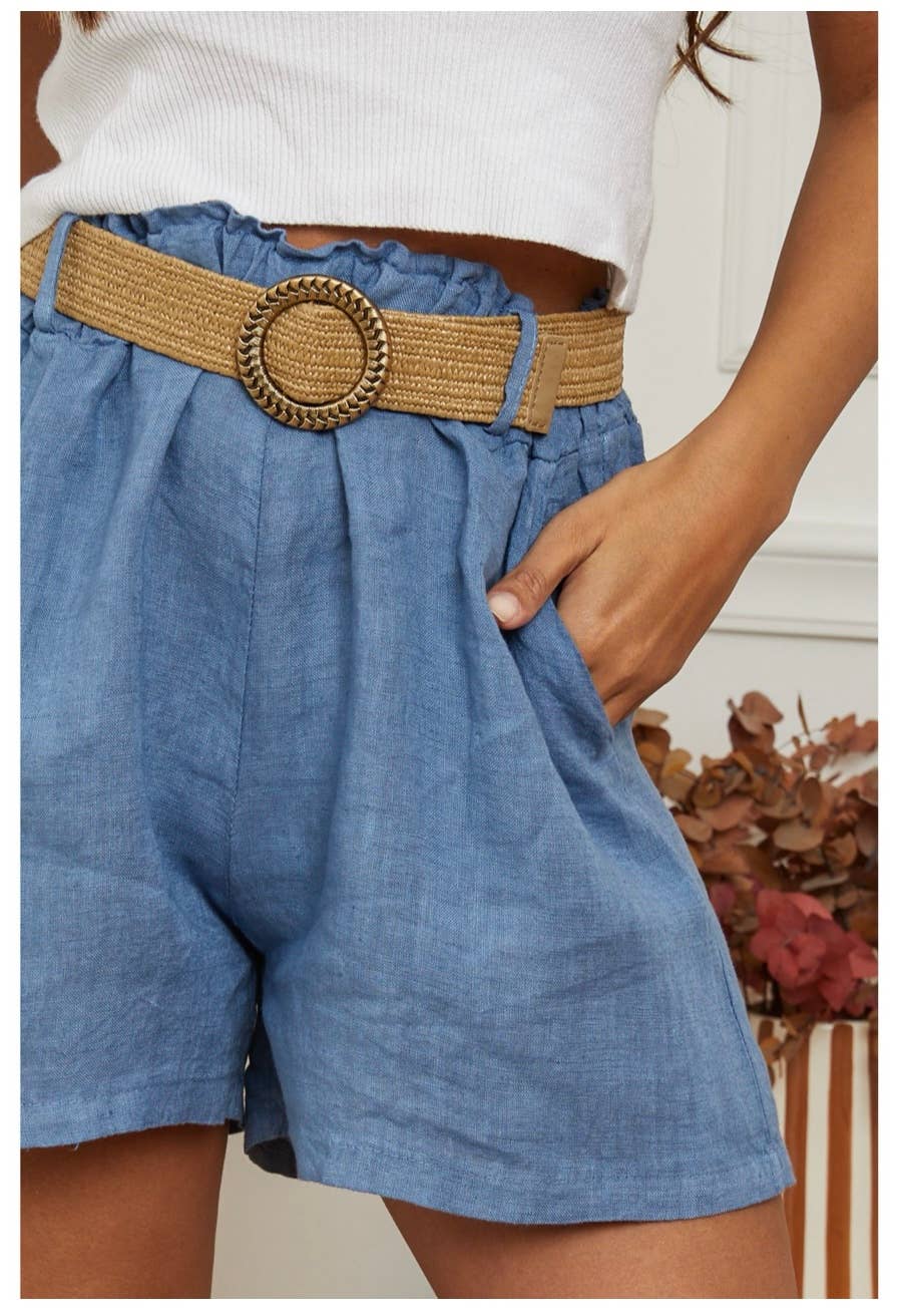 LÉA & LUC – wholesale Shorts – Dam – Shorts i 100 % linne med bälte REF. 505747