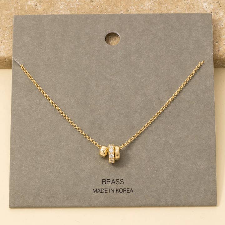 Anarchy Street - Wholesale Link & Chain Necklace - Mixed Ring Charms Dainty Chain Necklace