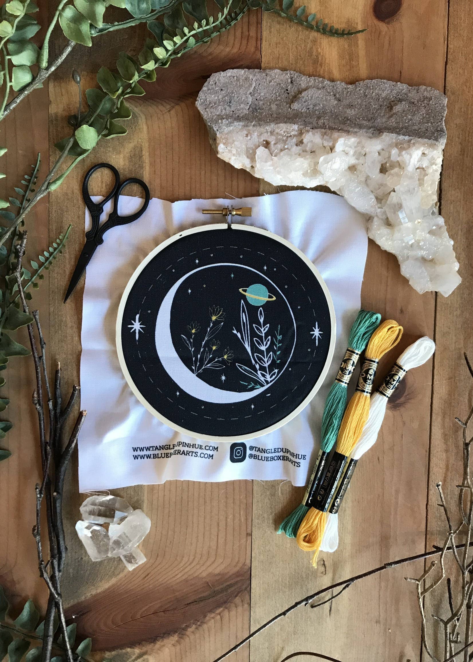 DIY Stitch Kit - Celestial Garden - Embroidery Kit for wholesale by Tangled Up In Hue