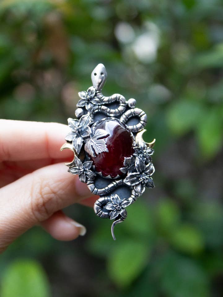 Slangehave — Hessonit Granat Statement Ring, AR- 7750 for engroshandel hos Ambra Jewels