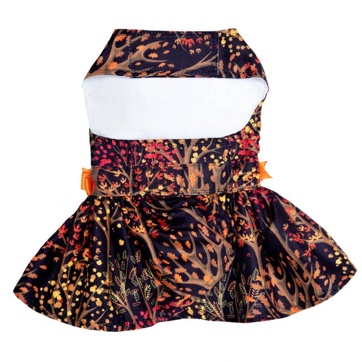 Doggie Design - Wholesale Pet Dress - Dog - Fall Leaves Dog Harness Dress w/ Matching Leash