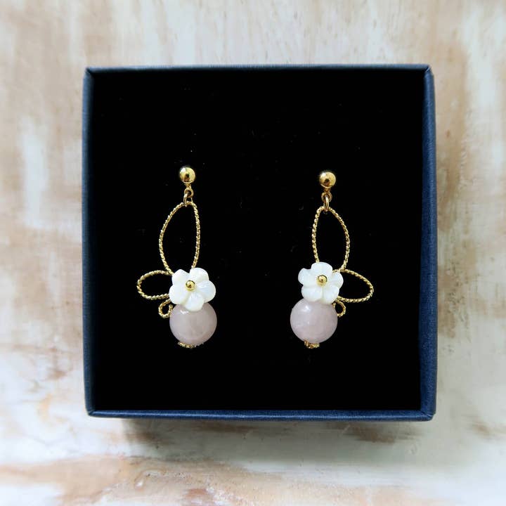 Hirondelle Bijoux – Brincos de argola por atacado – Brincos florais Daphné1