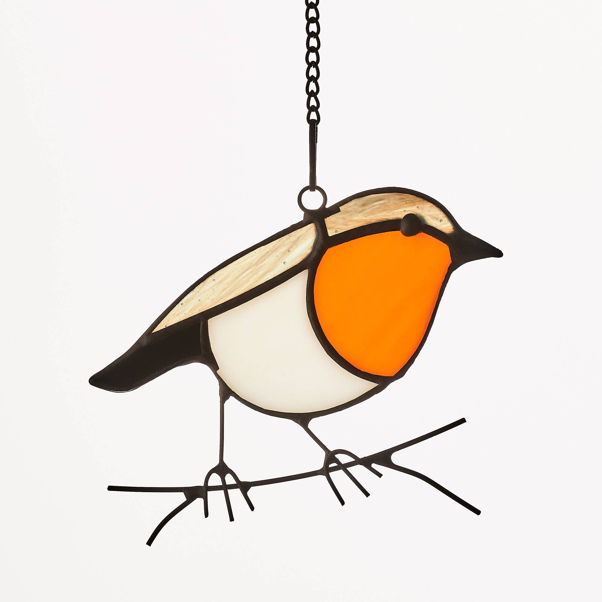 Sienna Glass – wholesale Suncatcher – Hanging Stained Glass Bird - Robin1