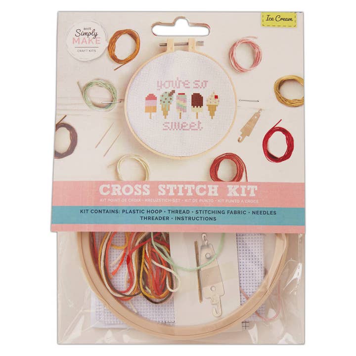 Simply Make Cross Stitch Kit - Ice Cream for wholesale by West Design Products UK