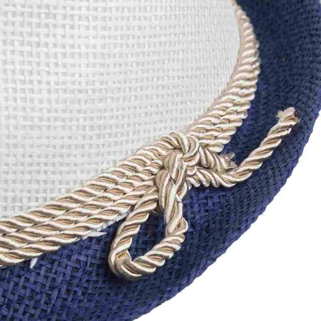 Creaciones Meng - Wholesale Straw Hat - Women's - Two-tone fedora hat with detail2