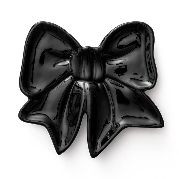 Jolly Black Bow Plate / Jewelry Dish - Coquette for wholesale by Godinger