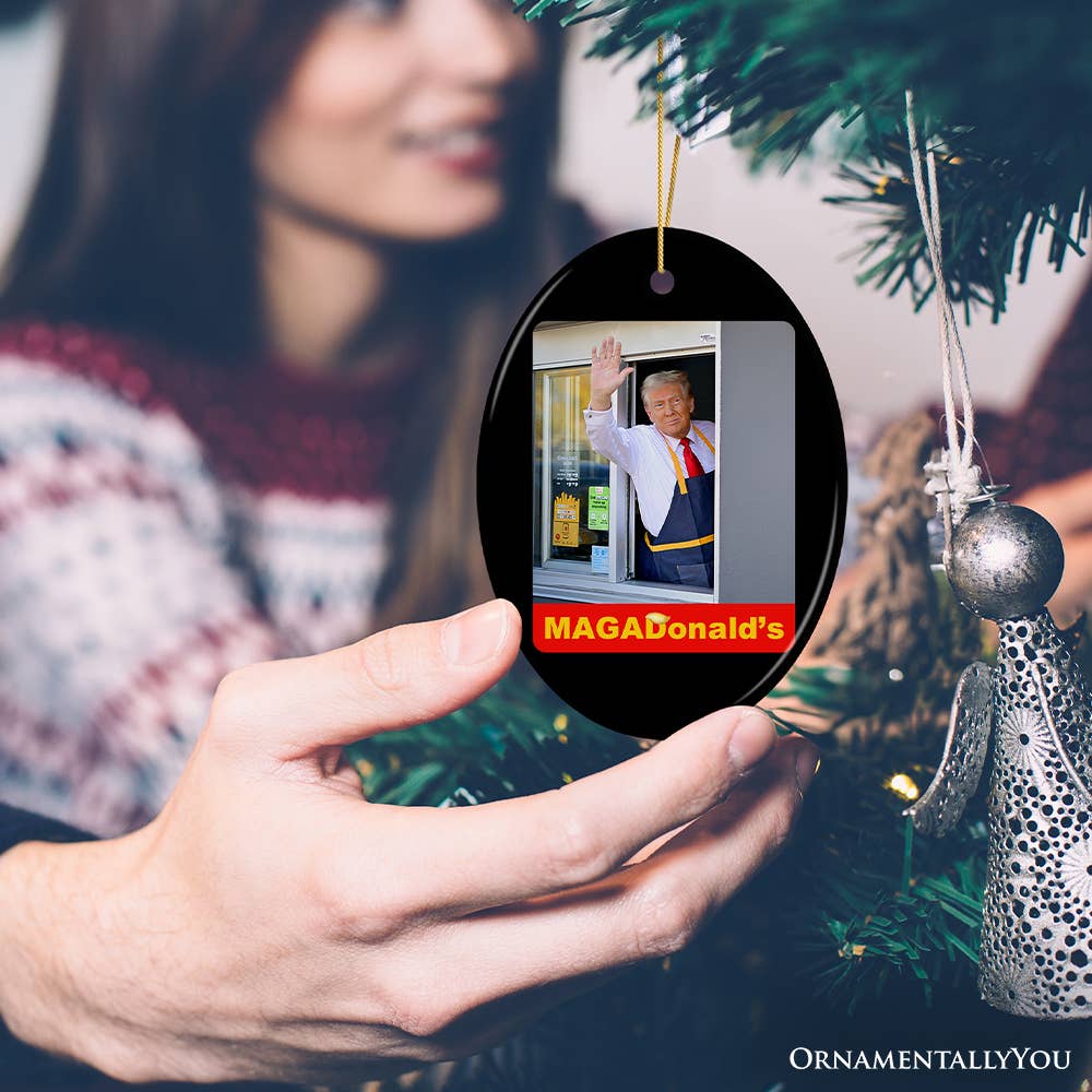 OrnamentallyYou - Venta al por mayor Adornos - Adorno de Trump de MagaDonald, regalo único de humor político4