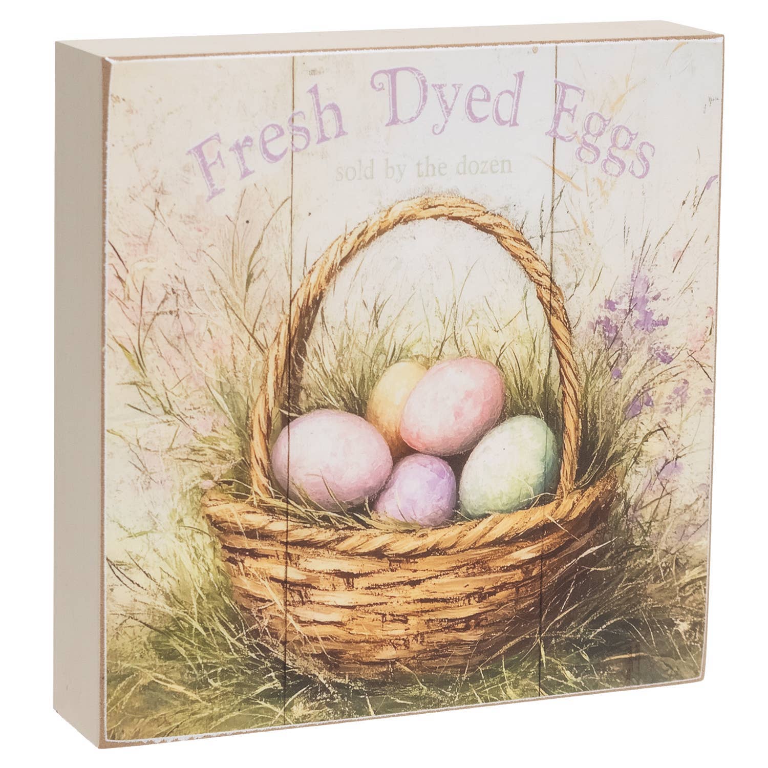 CWI Gifts - Wholesale Decorative Tabletop Object - Vintage Easter Egg Basket Box Sign - 3 Assorted7