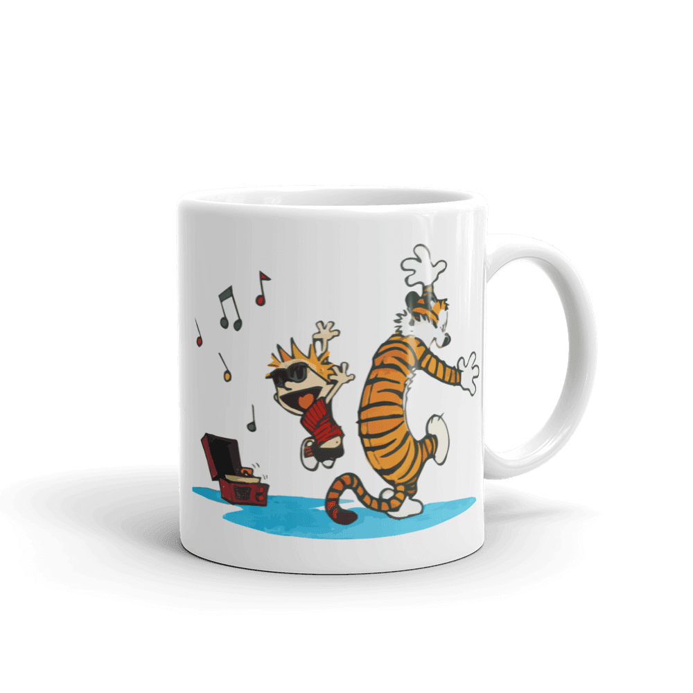 Art-O-Rama Shop - Wholesale Coffee Mug - Calvin and Hobbes Dancing with Record Player Mug2