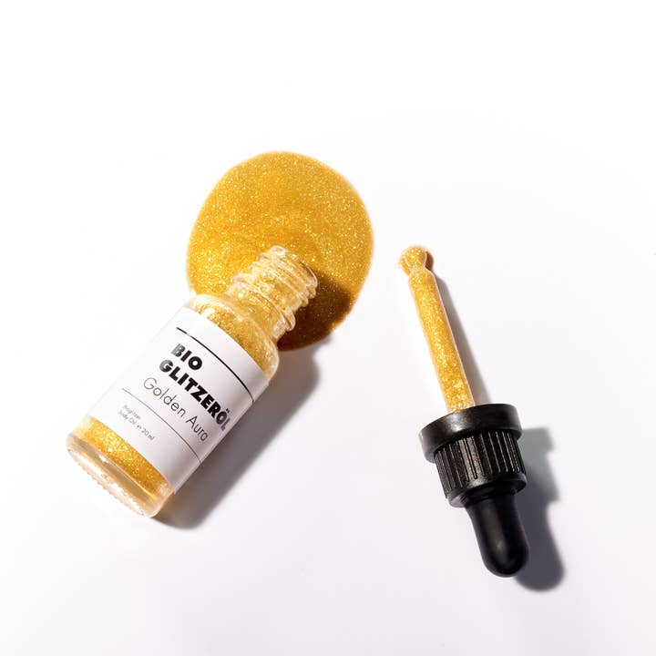 BIO GLITTER OIL | GOLDEN AURA | 20 ml for wholesale by BIRKENSPANNER
