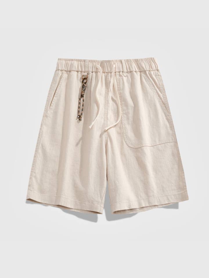Ramie Shorts - Zand voor wholesale door Hipland