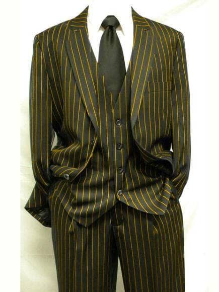 1920 - BLACK/GOLD - Mens Modern Fit Suit for wholesale by Alberto Nardoni
