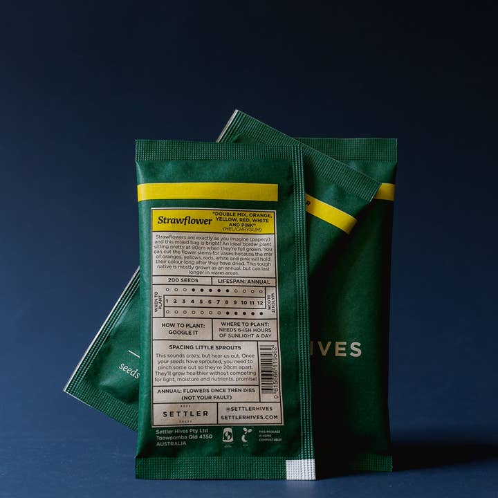 Settler Hives - Wholesale Plant seeds - Mix of Zinnia, Cornflower & Strawflower Seeds | 10 of each4