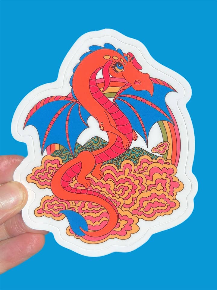 Autocollant de 3 pouces Dragon mignon pour la vente par Astral Weekend