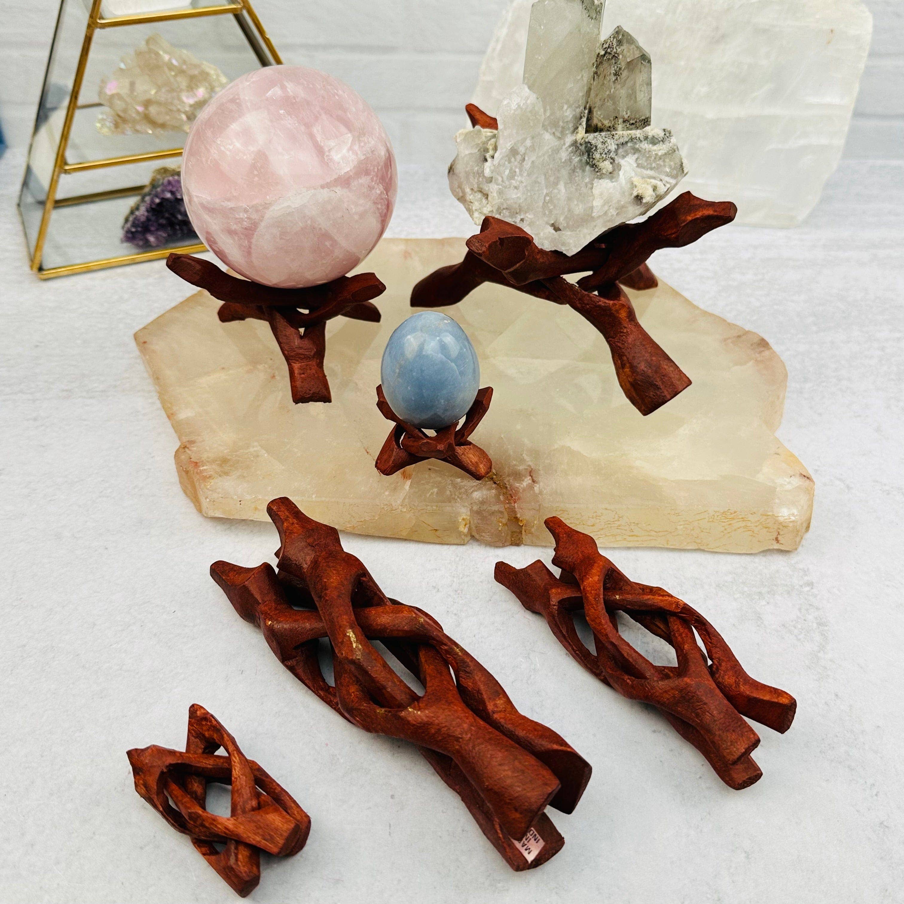 Rock Paradise - Wholesale Spiritual Stone/Crystal - Wood Cobra Crystal Stand - Cluster Holder - You Choose Size12