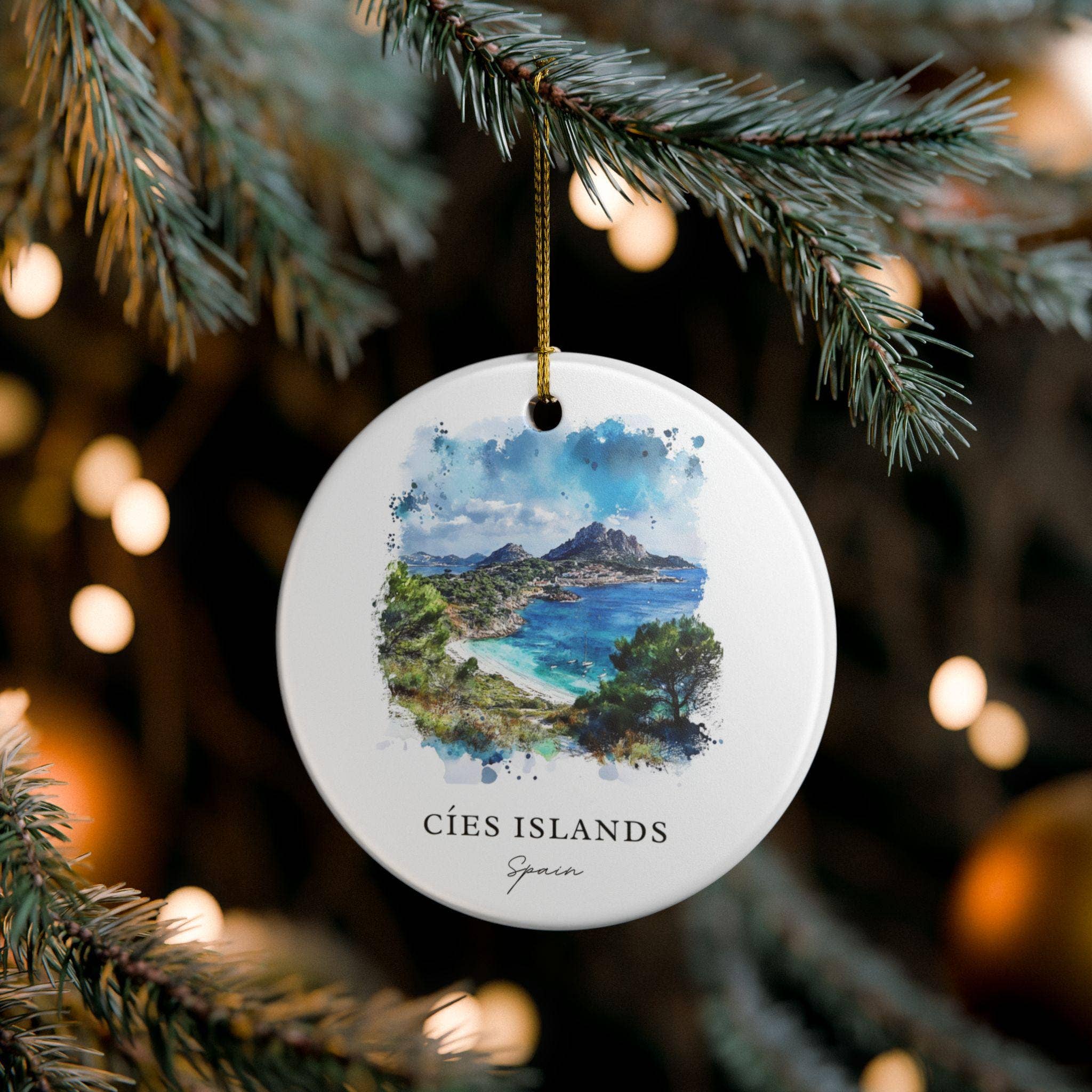 Premium Travel Art - Wholesale Ornament - Cíes Islands Ornament: Unique Cíes Islands Souvenir, Spain Xmas Decor, and Authentic Cíes Islands Gift3