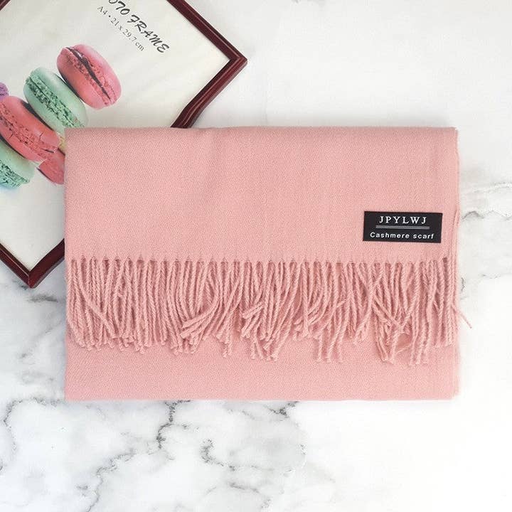 ShieldChic - Wholesale Scarf - Women's - Thickened Imitation Cashmere Solid Color Tassled Scarf7
