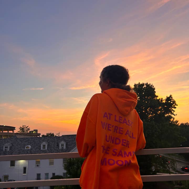 Faded Moon – wholesale Hoodie – Women's – Under The Same Moon Hoodie - Orange