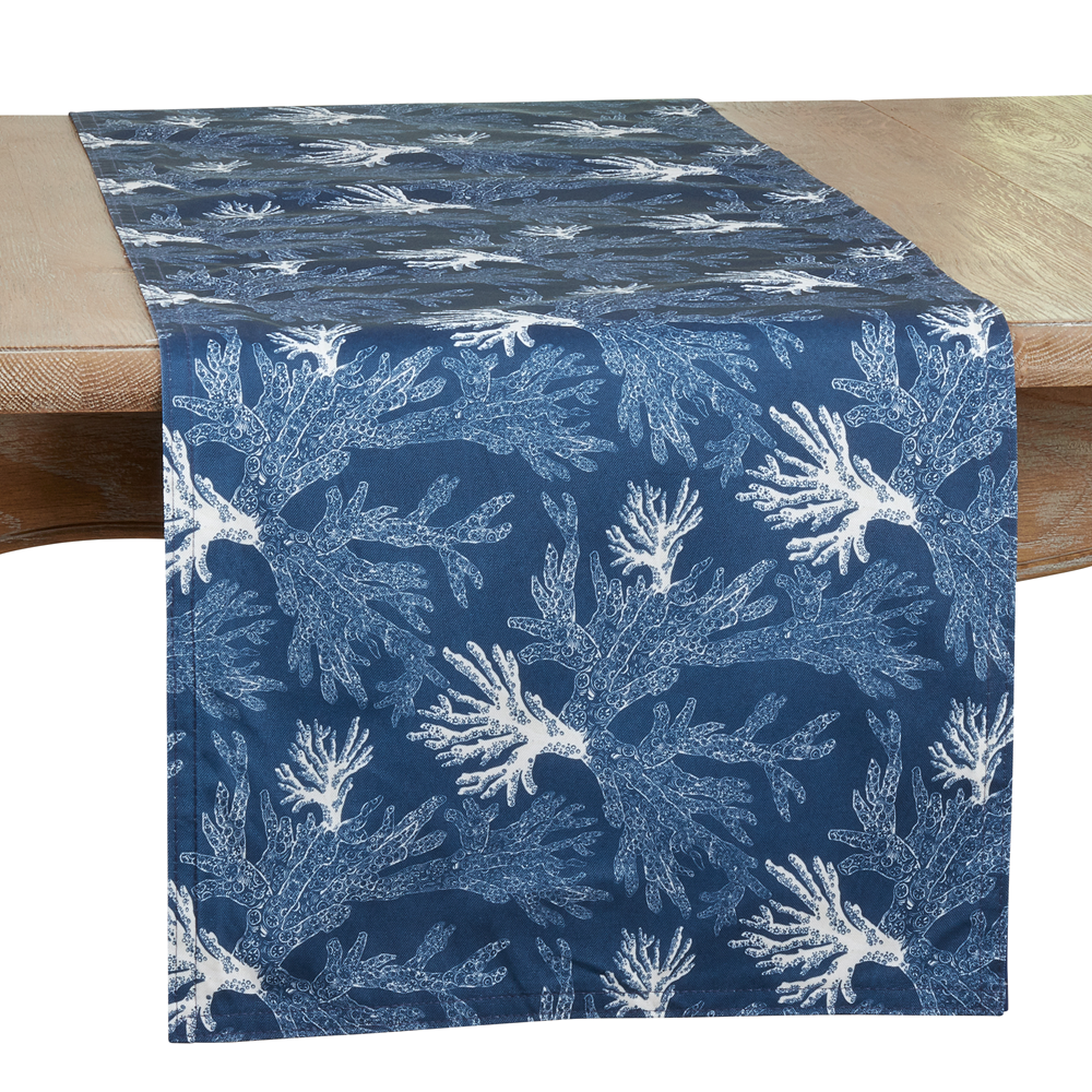 Fennco Styles - Vente Chemins de table - Chemin de table bleu marine en corail de mer0