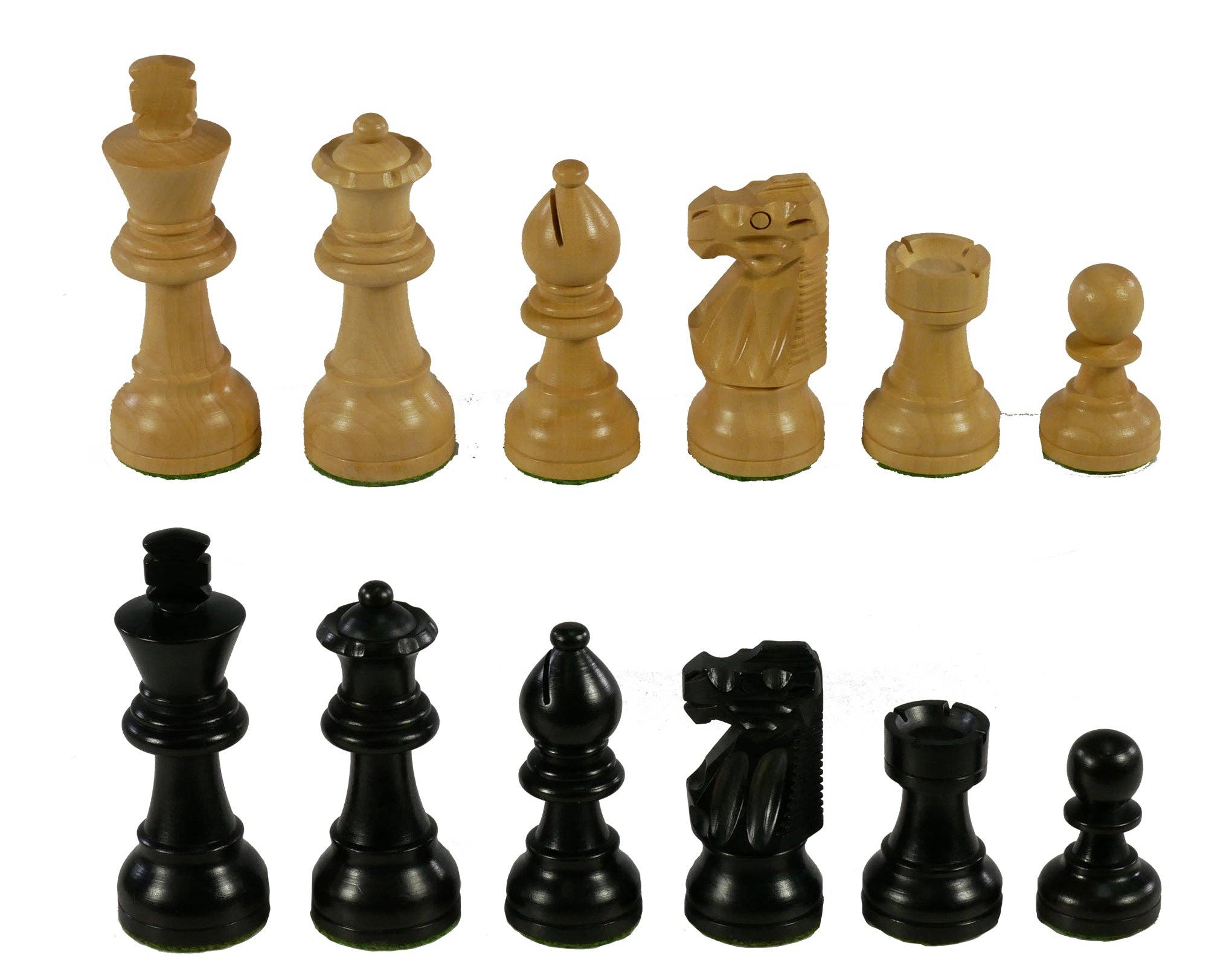 WorldWise Imports - Wholesale Board Game - Chess Set - 3" Black French Knight Chessmen on Black/Maple1
