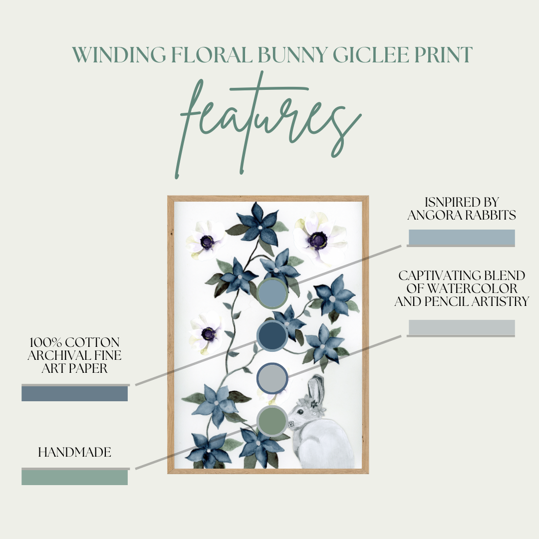 Jen Ray Studio - Wholesale Art Print - Rabbit Watercolor Giclee Fine Art Print3