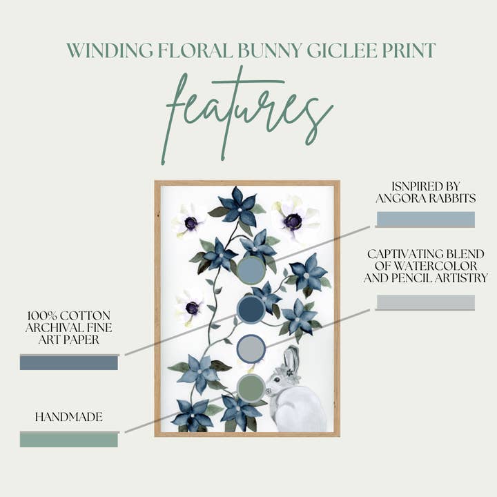 Jen Ray Studio - Wholesale Art Print - Rabbit Watercolor Giclee Fine Art Print3