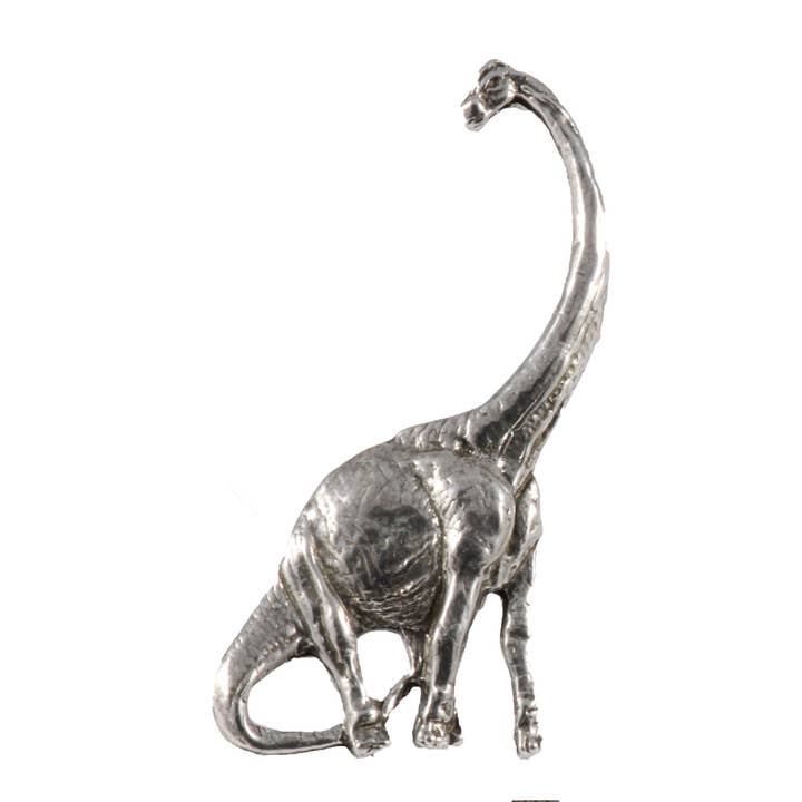 Creative Pewter Designs – wholesale Lapel pin/button – Brontosaurus Dinosaur Pewter Lapel Pin Brooch, A192