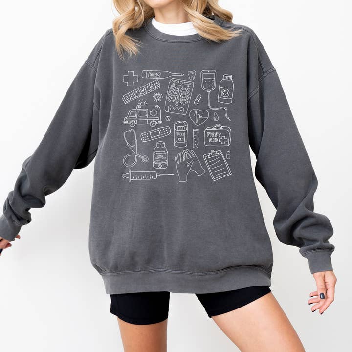 Meg Ann Co. - Wholesale Graphic Sweatshirt - Women's - Medical Doodles Crewneck3