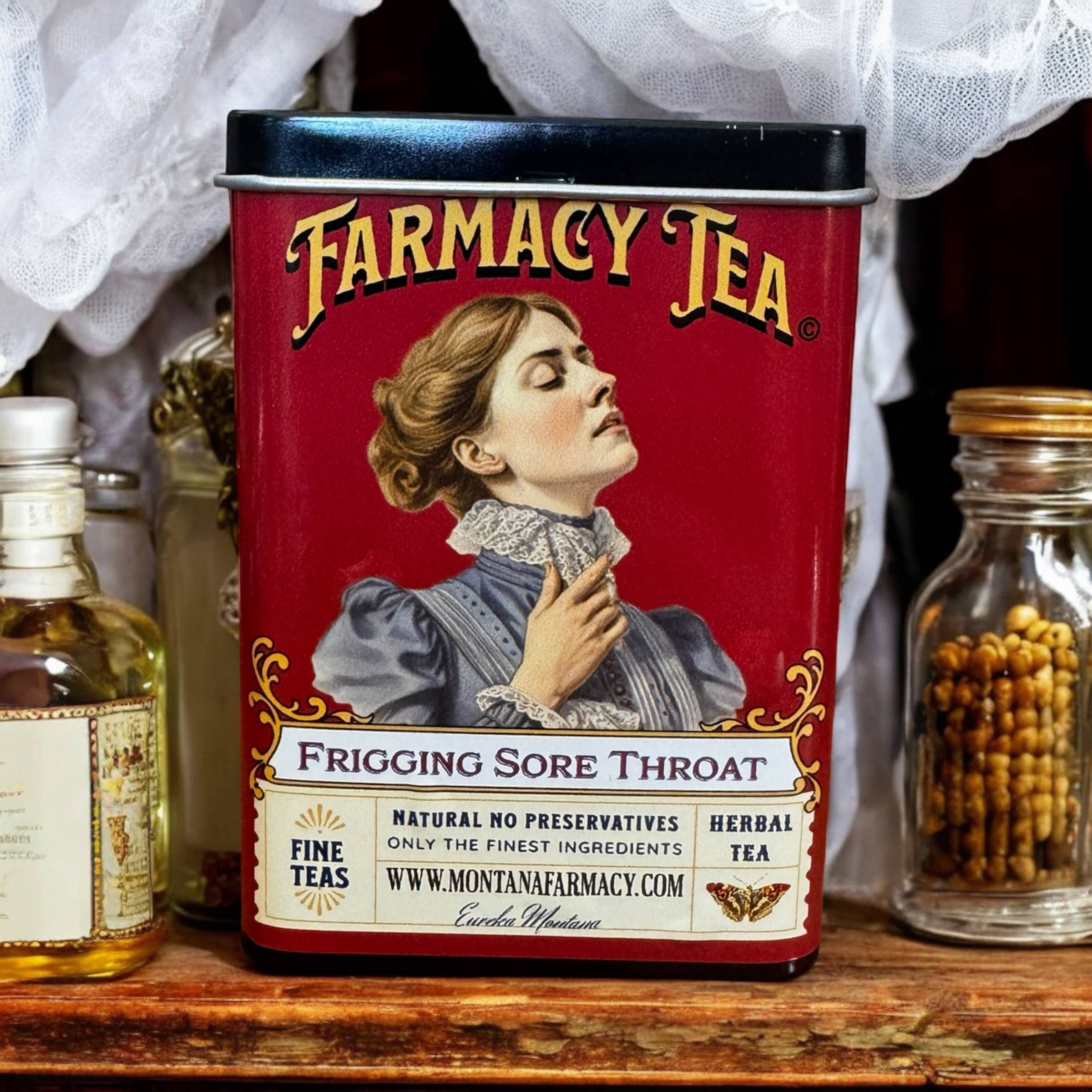 Montana Farmacy - Wholesale Tea Bags -  Frigging Throat Tea Soothing Tasty  Tea Tin pocket/ travel 6