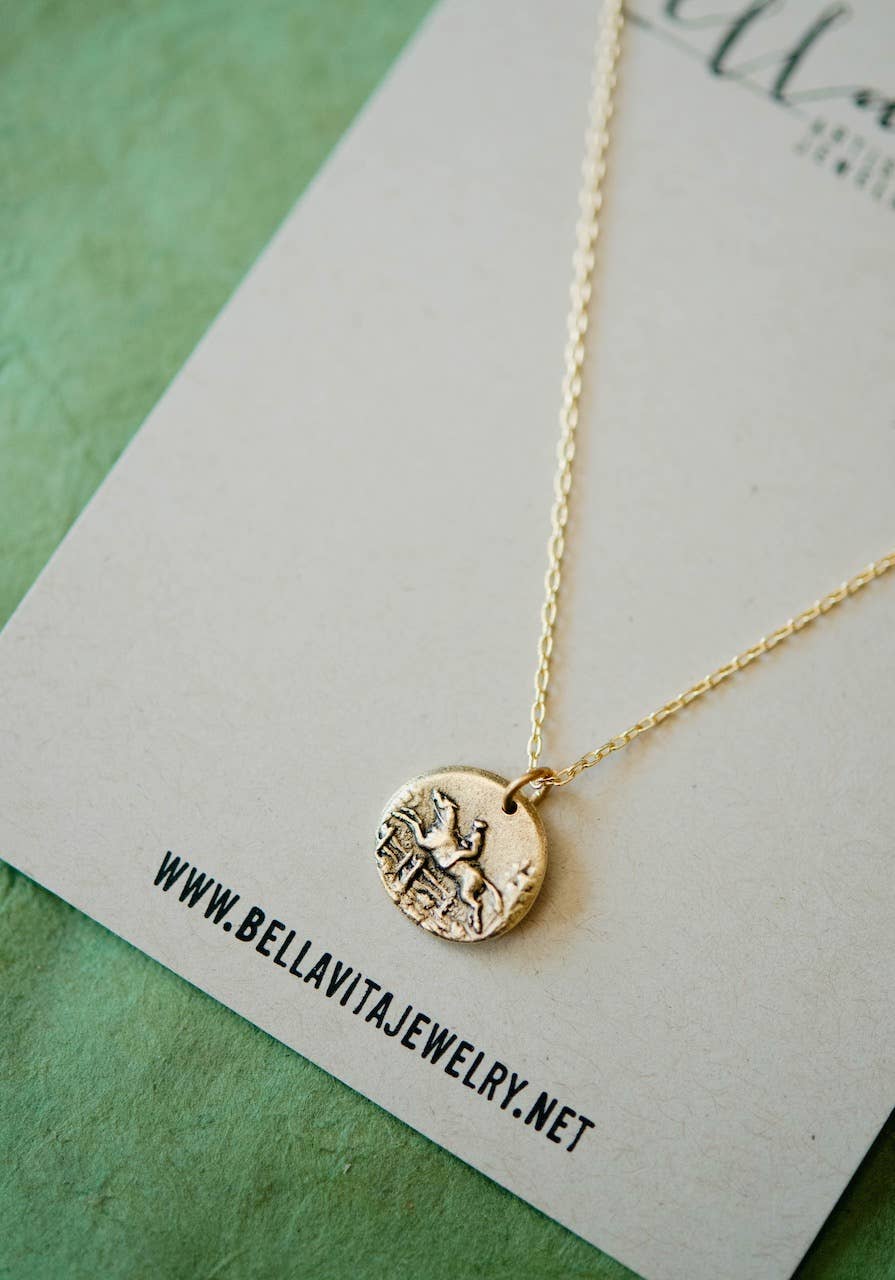 Bella Vita Jewelry - Wholesale Pendant/Charm Necklace - Bitty Button Charm Necklace | Jumping Horse Necklace1