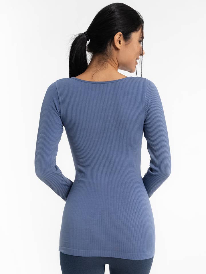 ELIETIAN - Wholesale Knit Top - Women's - Ribbed Reversible Long Sleeve9