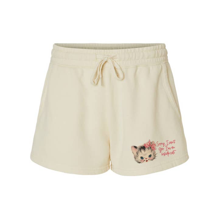 Bone Inside Cat Fleece Shorts for wholesale on Faire