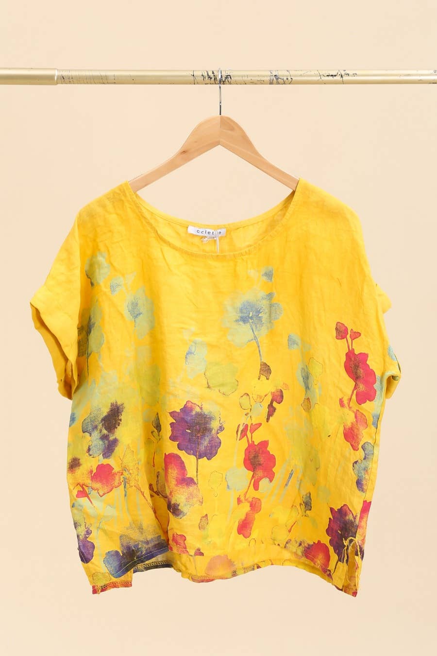 la maison des fibres naturelles – wholesale T-shirt – women's – Round neck printed linen T-shirt 23310 100% LINEN5