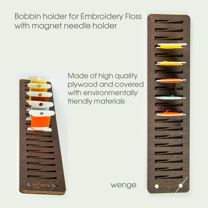Embroidery craft - Wholesale Embroidery/cross-stitch supplies - Embroidery bobbin holder with magnet and 20 thread slots4