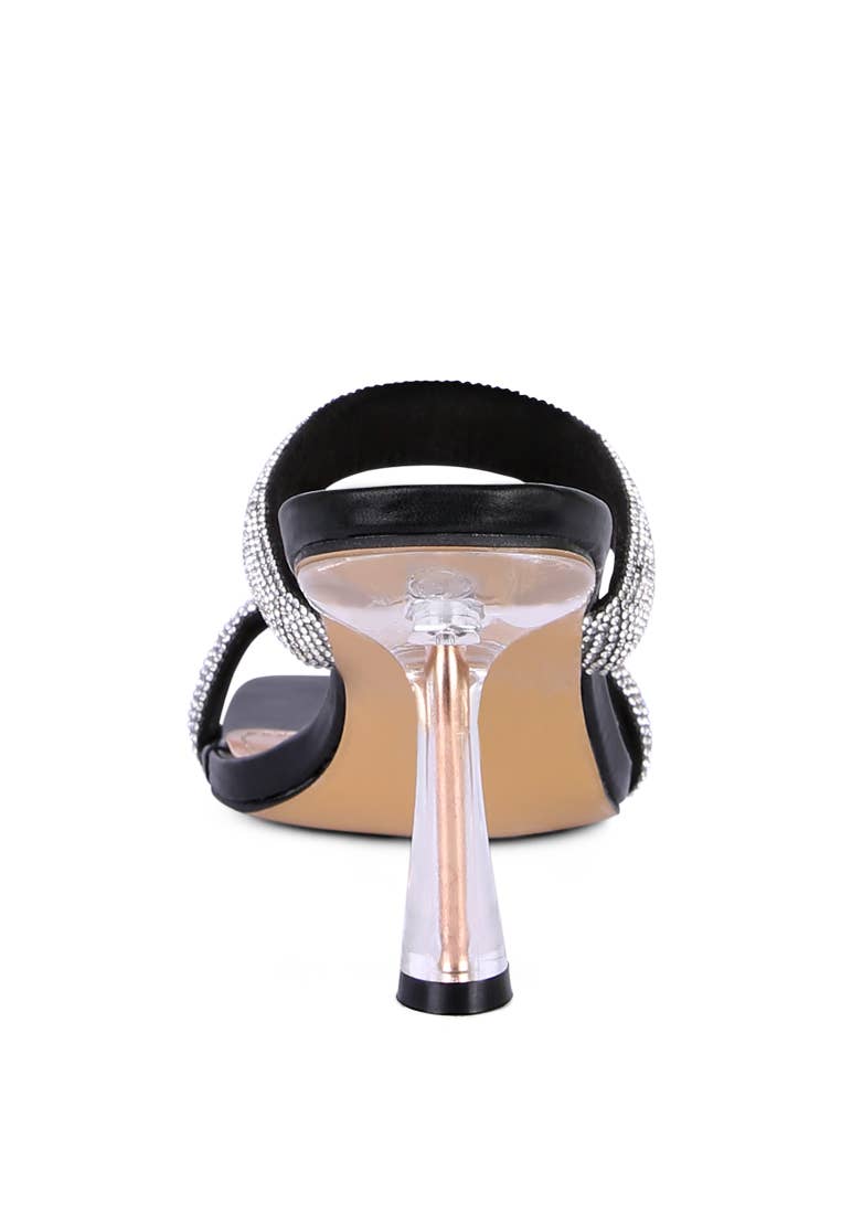 Rag Company - Wholesale High Heels - Women's - DOLLS DIAMANTE MID HEEL SLIDE SANDALS5