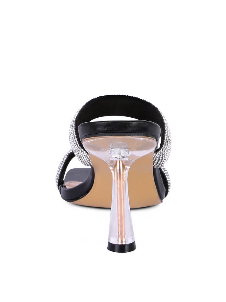 Rag Company - Wholesale High Heels - Women's - DOLLS DIAMANTE MID HEEL SLIDE SANDALS5