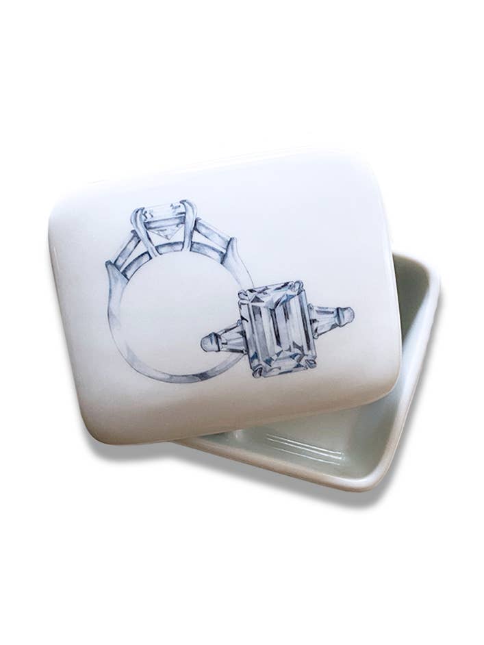 Emerald Cut förlovningsring Box för wholesale av Juler's Row