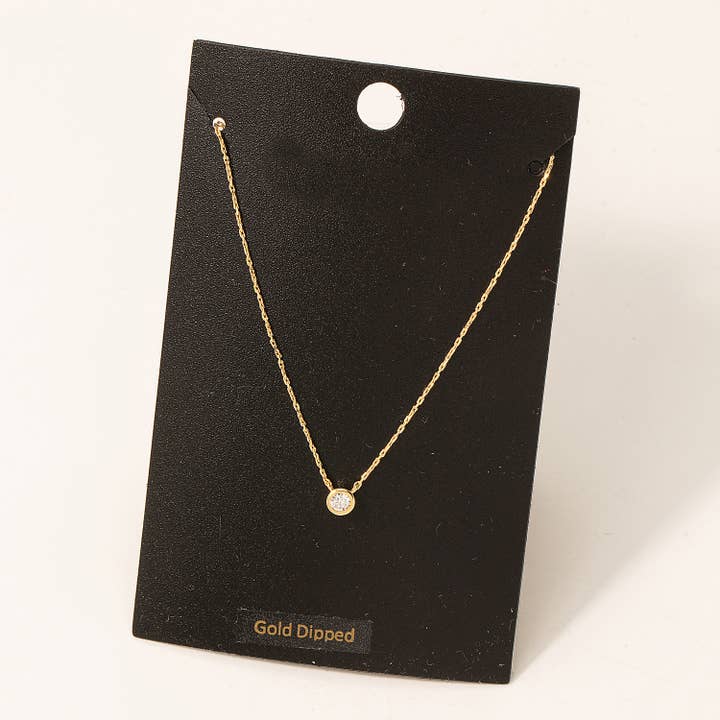 Collar delicado con forma de cadena bañado en oro para venta al por mayor de Fame Accessories